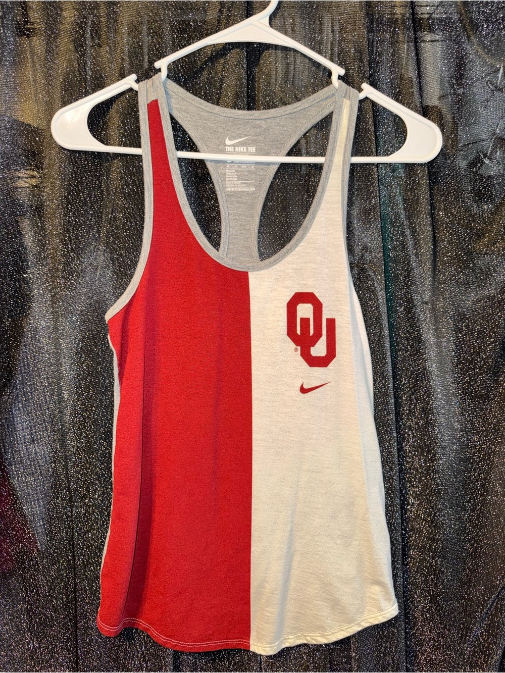 Nike Crimson & Cream OU Split Racerback Tank